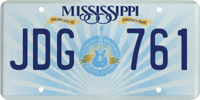 MS license plate JDG761
