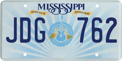 MS license plate JDG762