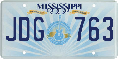 MS license plate JDG763
