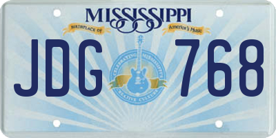 MS license plate JDG768