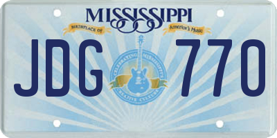 MS license plate JDG770