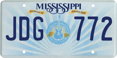 MS license plate JDG772