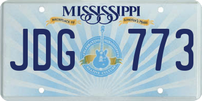 MS license plate JDG773