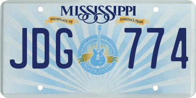 MS license plate JDG774