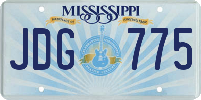MS license plate JDG775