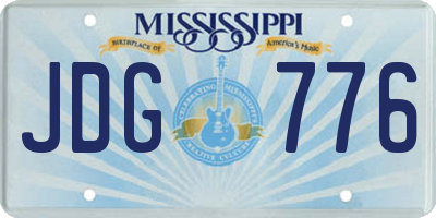 MS license plate JDG776