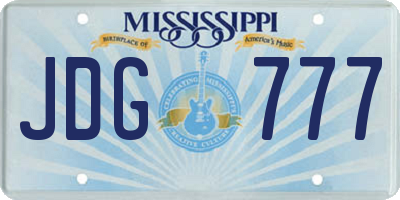 MS license plate JDG777