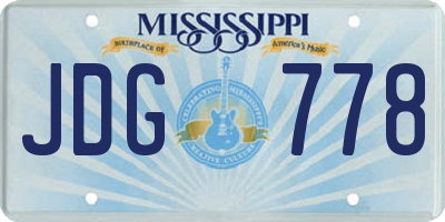 MS license plate JDG778