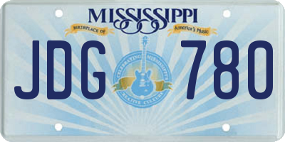MS license plate JDG780
