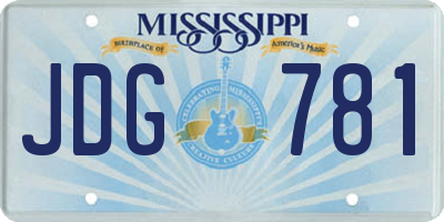 MS license plate JDG781