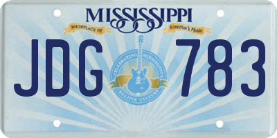 MS license plate JDG783