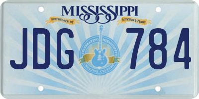 MS license plate JDG784