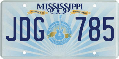 MS license plate JDG785