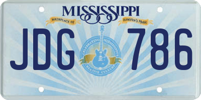 MS license plate JDG786