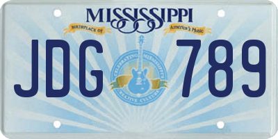 MS license plate JDG789