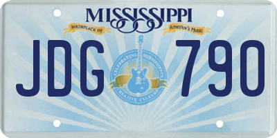MS license plate JDG790