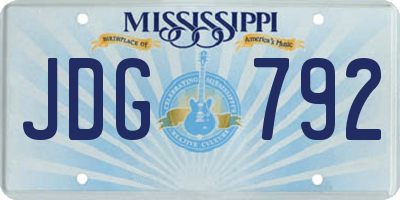 MS license plate JDG792