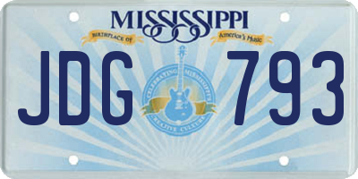 MS license plate JDG793