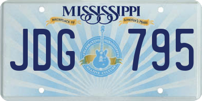MS license plate JDG795