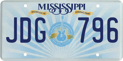 MS license plate JDG796