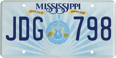 MS license plate JDG798