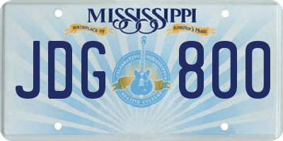 MS license plate JDG800