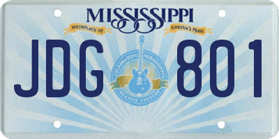 MS license plate JDG801