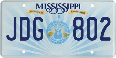 MS license plate JDG802