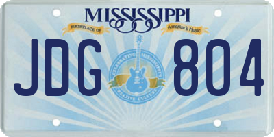 MS license plate JDG804