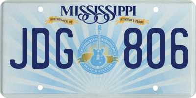MS license plate JDG806