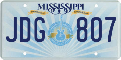 MS license plate JDG807