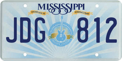 MS license plate JDG812