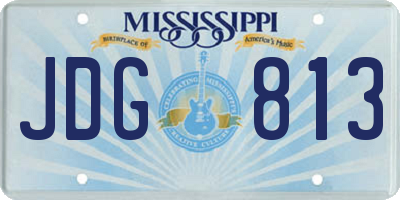 MS license plate JDG813
