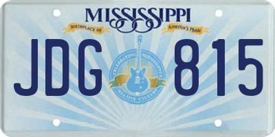 MS license plate JDG815