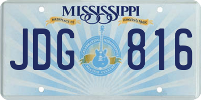 MS license plate JDG816