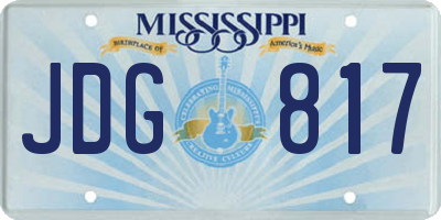 MS license plate JDG817