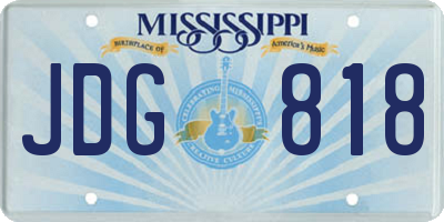 MS license plate JDG818