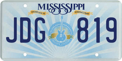 MS license plate JDG819