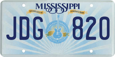 MS license plate JDG820