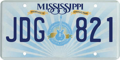 MS license plate JDG821