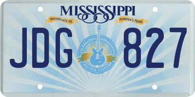 MS license plate JDG827