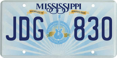MS license plate JDG830