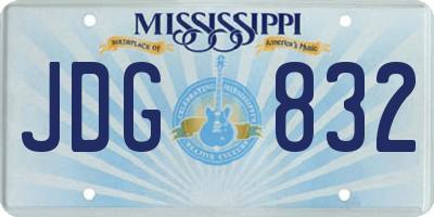 MS license plate JDG832