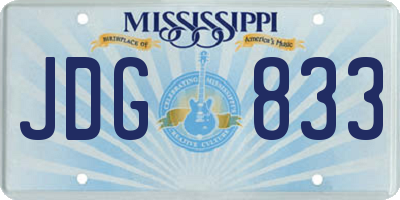 MS license plate JDG833