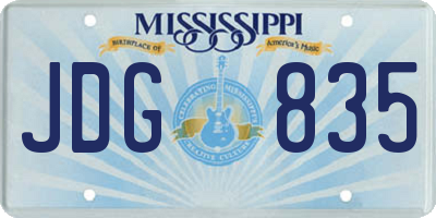 MS license plate JDG835