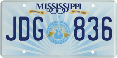 MS license plate JDG836
