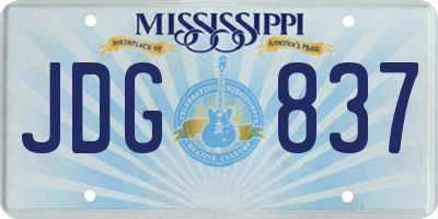 MS license plate JDG837