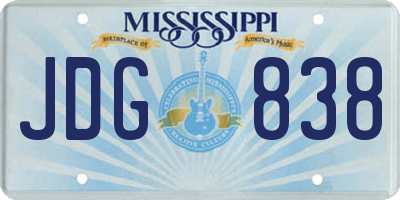 MS license plate JDG838