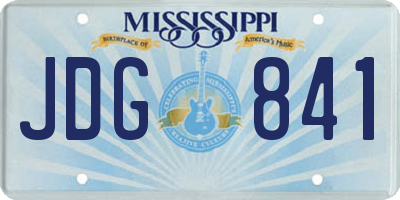 MS license plate JDG841