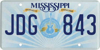 MS license plate JDG843